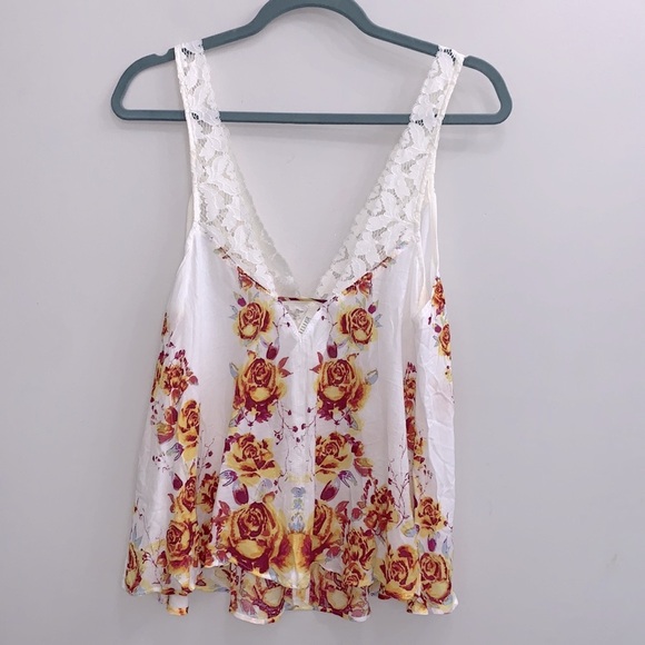 NWT Free People Morning Rose Lace-Trim Camisole - Picture 6 of 8